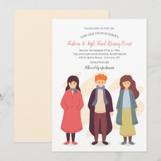 Schulausstellung Fundraiser Einladung (Vorne/Hinten)