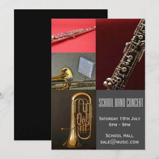 Schulband-Konzert Einladung (Vorne/Hinten)
