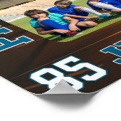 Schulbasketballteam Individueller Name Fotocollage Poster (Ecke)