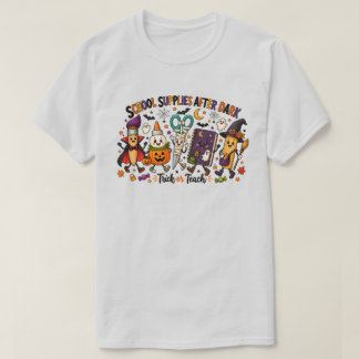Schulbedarf nach Mitternacht Trick or Teach Hallow T-Shirt