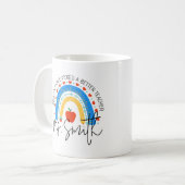 Schulbedarf Regenbogen Apfel Lehrer Anerkennung Kaffeetasse (Vorderseite Links)
