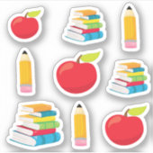 Schulbedarf und Bücher Aufkleber (Vorderseite)