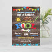 Schulbeginn des Summer Pool Party Einladung (Stehend Vorderseite)