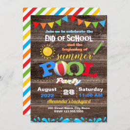Schulbeginn des Summer Pool Party Einladung