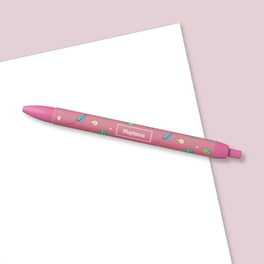 Schulbeginn-Doodle-Kind-Mädchen-Rosa Stift