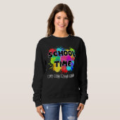 Schulbeginn Erstklassige Kinder Anmeldung Cool Spr Sweatshirt (Vorne ganz)