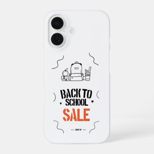 Schulbeginn-Typografie-Design iPhone 16 Hülle (Rückseite)