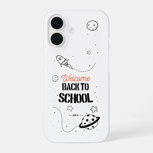 Schulbeginn-Typografie-Design iPhone 16 Hülle (Rückseite)