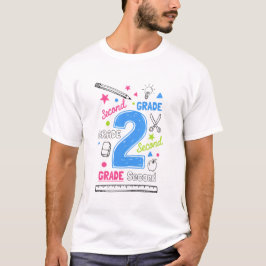 Schulbeginn-Zweite-Klasse-Schultafel-Doodle T-Shirt