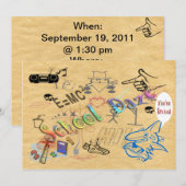 Schulbenommenheits-Einladung Einladung (Vorne/Hinten)