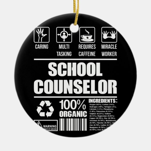 Schulberater 100 % Bio Keramik Ornament (Vorne)