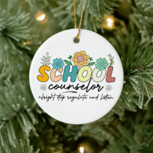 Schulberater Alright Stopp Regulieren und Hören Keramik Ornament