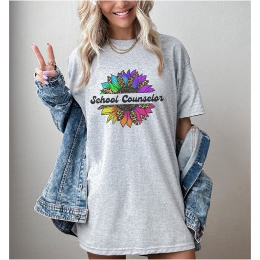 Schulberater Beruf Regenbogen Sonnenblume T-Shirt