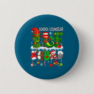 Schulberater-Elfen-Trupp Weihnachten Bunter Elf-Hu Button
