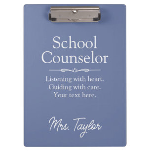 Schulberater Modernes Minimalistisches Dusty Blue Klemmbrett