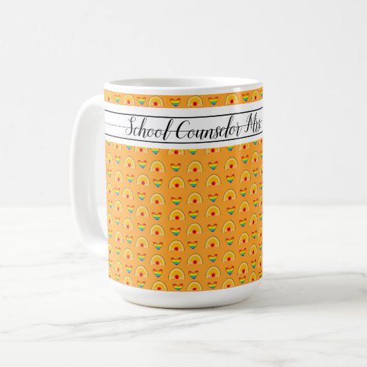 Schulberater Rainbow Herz Pattern School Kaffeetasse (Vorderseite Links)