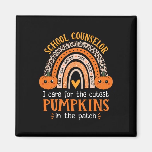 Schulberater Rainbow Leopard Print Halloween C Magnet (Vorne)