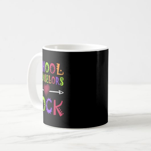 Schulberater Rock Heart Book School Counselor Kaffeetasse (Vorderseite Links)