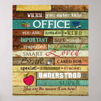 Schulberater, wenn Sie dieses Büro betreten Poster