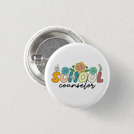 Schulberater Wildblume Lehrer Niedliche Mama Funny Button (Vorne & Hinten)
