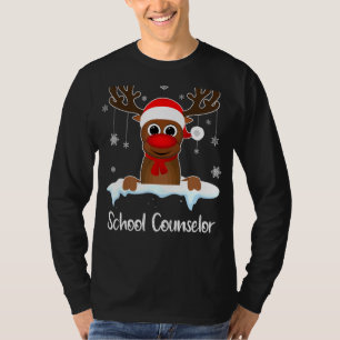 Schulberaterin Squad Rentier Weihnachtsmannmütze C T-Shirt