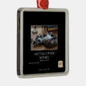 Schulbesuch Silbernes Ornament (Rechts)