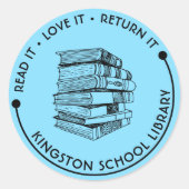 Schulbibliothek Lesen Sie die Liebe, die sie zurüc Runder Aufkleber (Vorderseite)