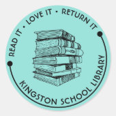 Schulbibliothek Lesen Sie die Liebe, die sie zurüc Runder Aufkleber (Vorderseite)