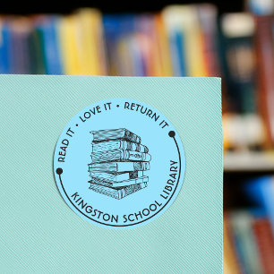 Schulbibliothek Lesen Sie die Liebe, die sie zurüc Runder Aufkleber
