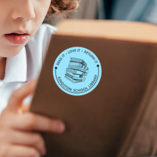 Schulbibliothek Lies es Liebe es Gib es zurück Anp Runder Aufkleber