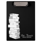 Schulbibliothekar-Klemmbrett (Schwarzes u. Weiß) Klemmbrett (Vorderseite)