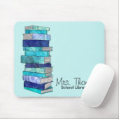 Schulbibliothekar personalisiertes Mousepad (blau) (Mit Mouse)