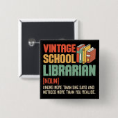 Schulbibliothekar Pronunciation Lustig Button (Vorne & Hinten)