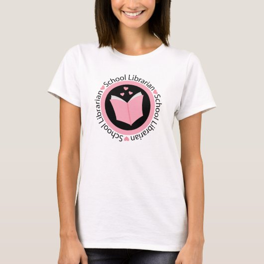 Schulbibliothekar-Rosa T-Shirt (Vorderseite)