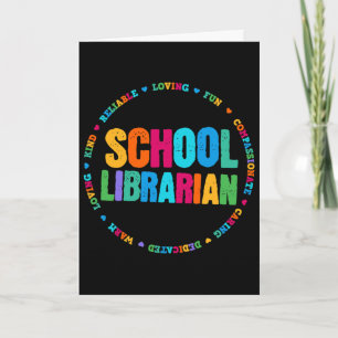 Schulbibliothekar Tee Regenbogenfarben Bibliothek Karte