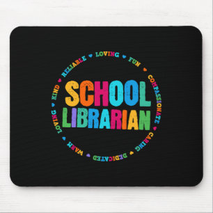 Schulbibliothekar-Tee Regenbogenfarben Bibliothek Mousepad