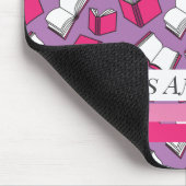Schulbibliothekar und Buchwürmer rosa Bücherdesign Mousepad (Ecke)