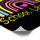 Schulbibliothekarin Regenbogen Poster (Ecke)
