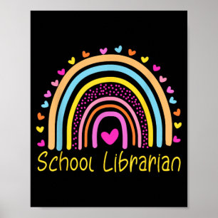 Schulbibliothekarin Regenbogen Poster