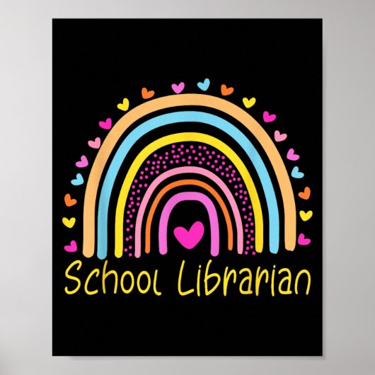 Schulbibliothekarin Regenbogen Poster (Vorne)