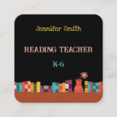 Schulbibliothekarische Schwarze Kontaktkarten mit Quadratische Visitenkarte (Vorderseite)