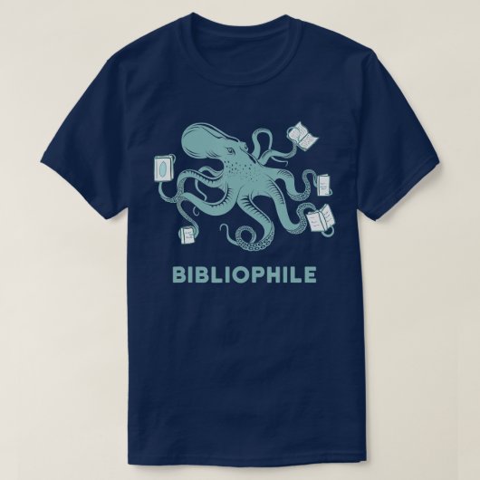 Schulbibliotheksgeschenk Oktopus Lesebuch T-Shirt (Design vorne)