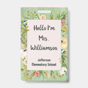 Schulbildung Unterricht Lehrer Elegante Blumen Ausweis