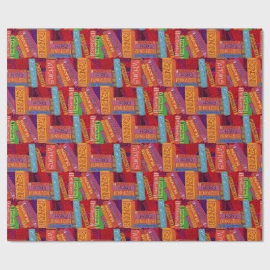 Schulbuch-Muster Geschenkpapier (Flach)