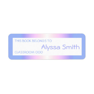 Schulbuch Name Klasse Labels Rainbow Ombre
