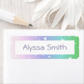 Schulbuch-Namen Labels Ombre Rainbow Stars Niedlic (Insitu)