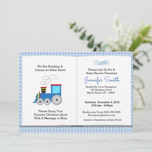 Schulbuch Thema Kinderdusche Einladung (Stehend Vorderseite)