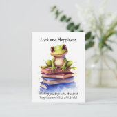 Schulbücher Frosch Postkarte (Stehend Vorderseite)