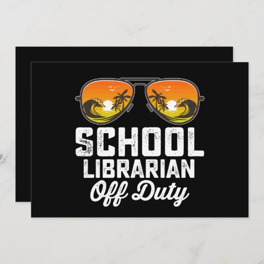 Schulbücherei am letzten Schultag Einladung (Vorne/Hinten)