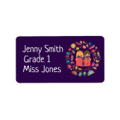 Schulbücheretiketten für Mädchen Adressaufkleber (Vorne)